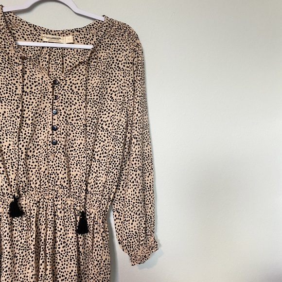 Anthropologie Beachgold Chelsea Romper Animal Print Tan/Black Spot Boho Sz XS - Picture 6 of 10